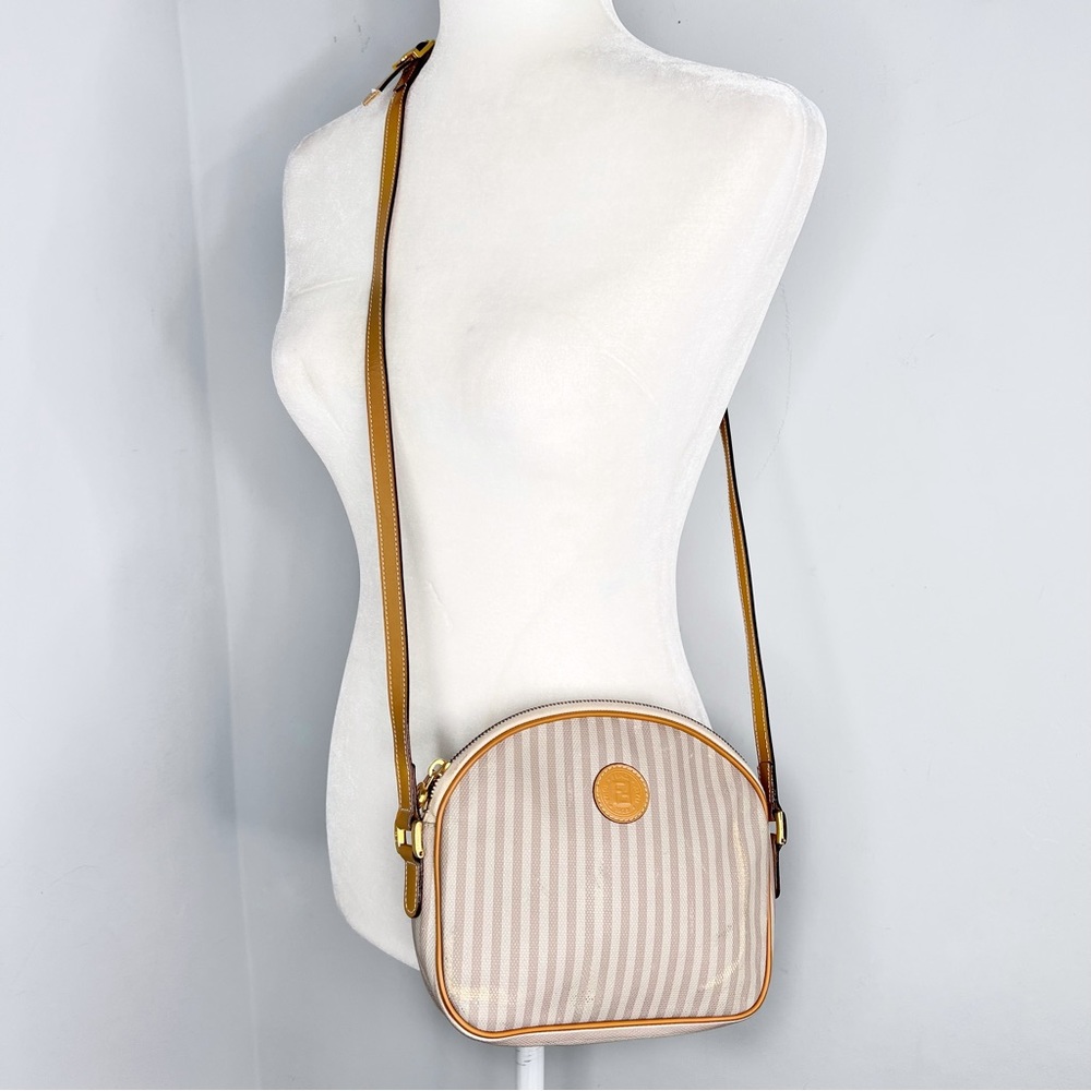 Vintage Fendi Striped Crossbody Bag Purse